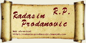 Radašin Prodanović vizit kartica